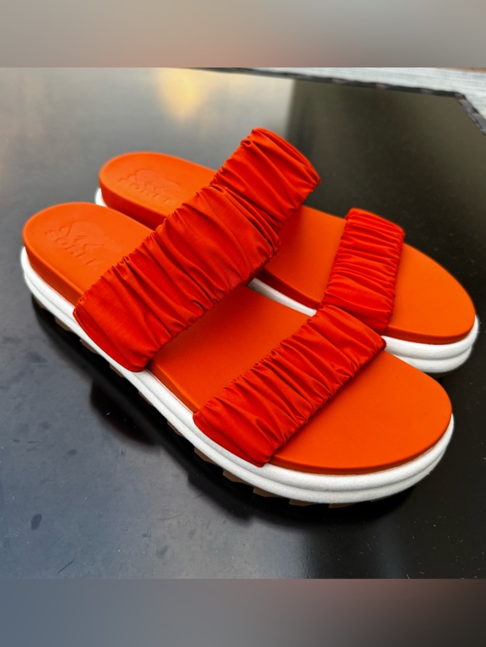 Sorel Women's Orange Dual-Band Slide Sandals